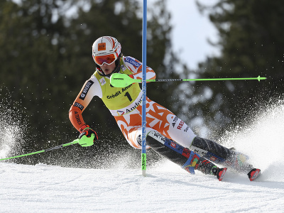 Slovenská lyžiarka Petra Vlhová počas 1. kola slalomu v Soldeu