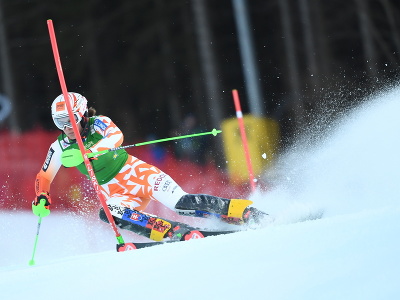 Slovenská lyžiarka Petra Vlhová v 1. kole nočného slalomu žien