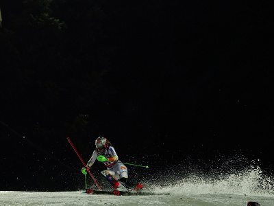 Petra Vlhová počas slalomu v Záhrebe