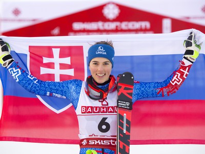 Na snímke slovenská lyžiarka Petra Vlhová získala bronz v slalome na majstrovstvách sveta