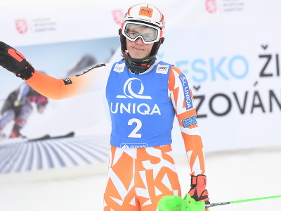 Na snímke slovenská lyžiarka Petra Vlhová reaguje v cieli po 2. kole slalomu žien Svetového pohára v alpskom lyžovaní v českom Špindlerovom Mlyne
