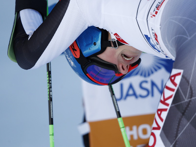 Petra Vlhová počas 2. kola obrovského slalomu v Jasnej