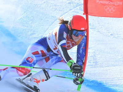 Petra Vlhová počas 1. kola obrovského slalomu žien na zimných olympijských hrách v Pjongčangu
