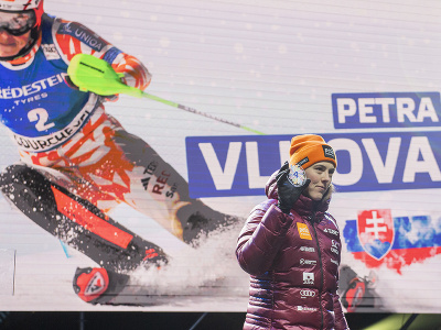 Petra Vlhová počas verejného žrebu poradia štartu obrovského slalomu žien v rámci Svetového pohára v alpskom lyžovaní v Jasnej