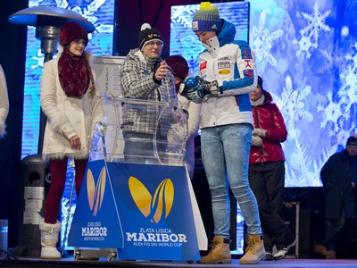Petra Vlhová počas žrebovania štartových čísiel nedeľného slalomu Svetového pohára žien v slovinskom Maribore