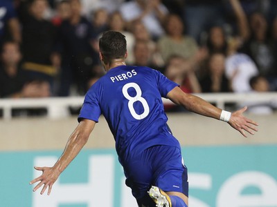 Pieros Sotiriou oslavuje gól