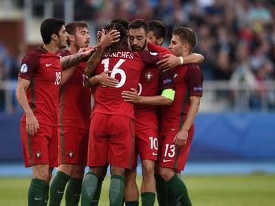 Radosť hráčov Portugalska po góle