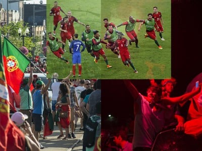 Radosť hráčov Portugalska sa preniesla aj na fanúšikov. Stálo to zato, spontánna radosť je najlepšia, veď favoritom finále boli Francúzi