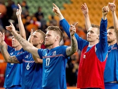 Oslavy hráčov Islandu