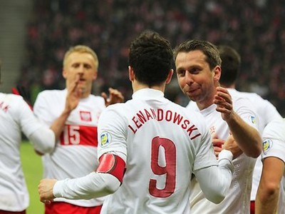 Gólové oslavy futbalistov Poľska