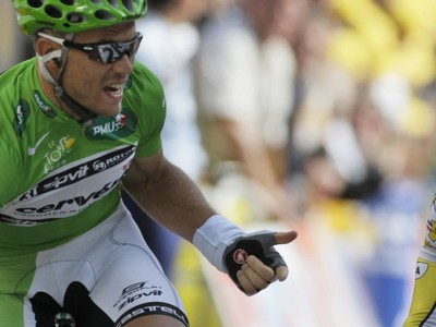 protest Thor Hushovd,  Mark Cavendish, TdF, Besancon, 18. júla 2009