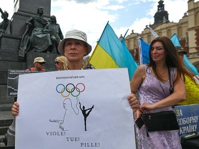 Protestujúci Ukrajinci