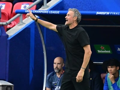 Na snímke tréner Paríža St. Germain Luis Enrique