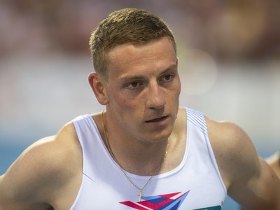 Na snímke slovenský reprezentant Ján Volko počas finále mužov v behu na 100 metrov na 54. ročníku atletického mítingu PTS v Šamoríne