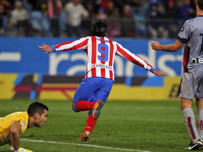 Falcao oslavuje svoj gól do siete Osasuny