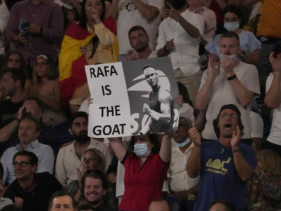 Fanúšikovia Rafaela Nadala počas finále Australian Open 2022