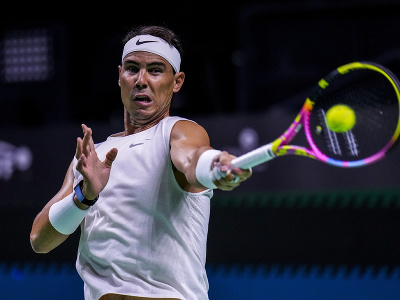 Španielsky tenista Rafael Nadal počas tréningu pred štartom Davisovho pohára