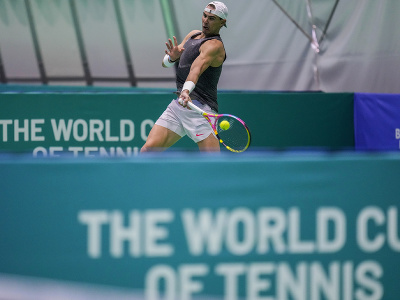 Španielsky tenista Rafael Nadal počas tréningu pred štartom Davisovho pohára
