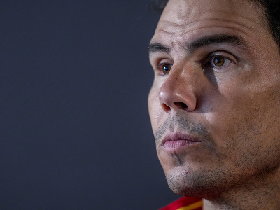 Španielsky tenista Rafael Nadal počas tlačovej konferencie pred štartom Davisovho pohára