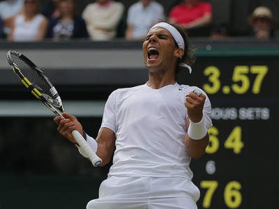 Rafael Nadal a jeho víťazná radosť