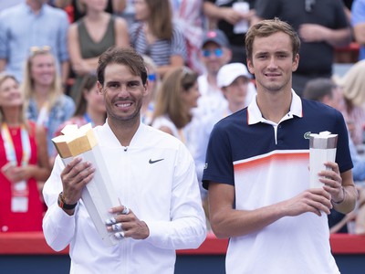 Rafael Nadal a Daniil Medvedev po finále ATP Masters v Montreale