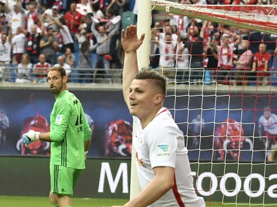Marcel Sabitzer oslavuje gól Lipska