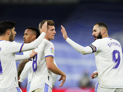Hráči Realu Madrid oslavujú gól 