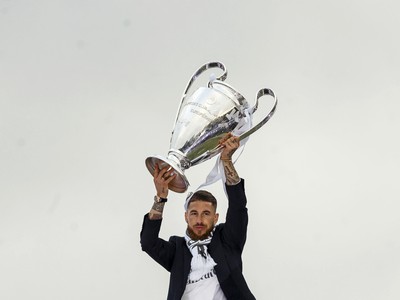Sergio Ramos počas osláv titulu Ligy majstrov