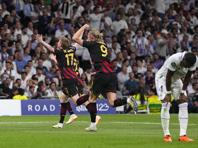 Kevin De Bruyne oslavuje gól do siete Realu Madrid