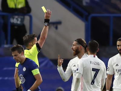 Sergio Ramos v semifinálovom zápase s Chelsea