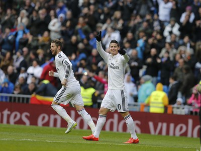 James Rodríguez oslavuje gól Realu