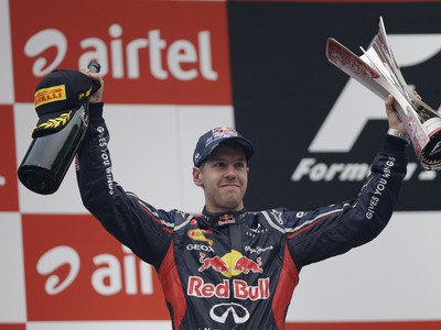 Sebastian Vettel na stupni