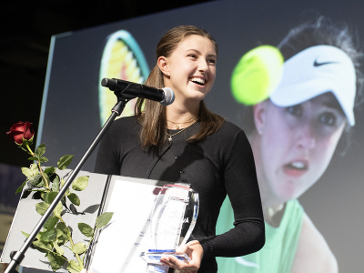 Na snímke tenistka Renáta Jamrichová počas slávnostného odovzdávania ocenení Športovec NŠC 2023