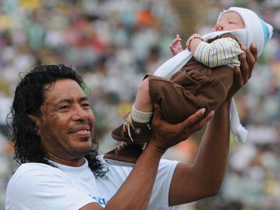 Rene Higuita so svojim synom