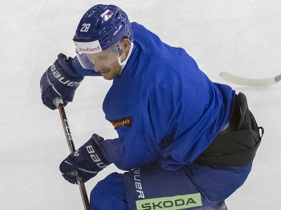 Richard Pánik počas tréningu slovenskej hokejovej reprezentácie v Bratislave
