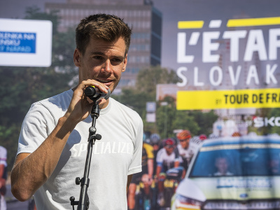 Triatlonista Richard Varga počas tlačovej konferencie k 3. ročníku cyklistických pretekov pre verejnosť L’Etape Slovakia by Tour de France
