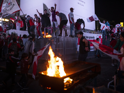 Fanúšikovia River Plate oslavujú
