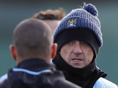 Mancini na tréningu City