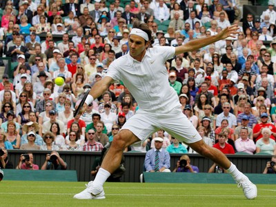 Roger Federer počas Wimbledonu