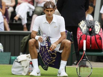 Roger Federer počas Wimbledonu