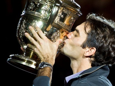Šťastný Roger Federer