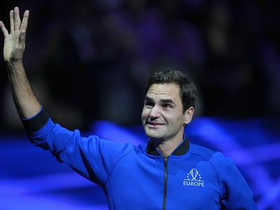 Roger Federer počas Laver Cupu 2022