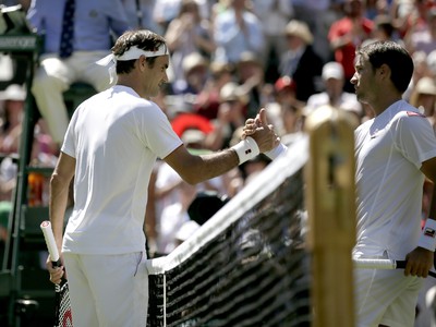 Roger Federer a Dušan Lajovič
