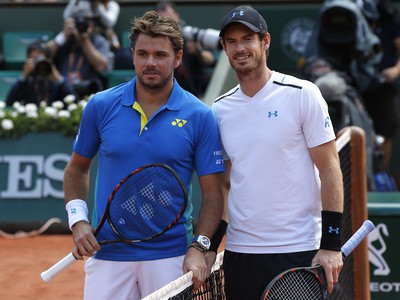 Andy Murray a Stan Wawrinka (vľavo)