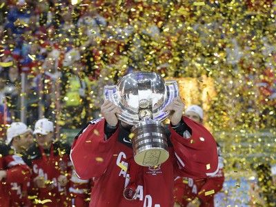 Oslavy kanadských hokejistov z titulu majstrov sveta