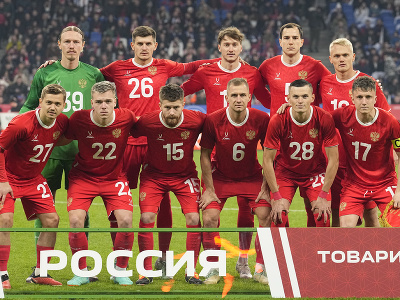 Futbalisti Ruska pred prípravným súbojom so Srbskom v Moskve