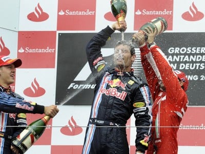 Sebastian Vettel, Mark Webber of Australia, Felipe Massa, Nuerburgring, 15. júla 2009