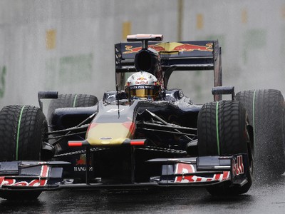 Sebastian Vettel počas upršanej