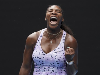 Serena Williamsová prejavuje radostné emócie