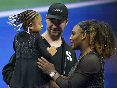 Americká tenistka Serena Williamsová a jej rodina - manžel Alexis Ohanian a dcéra Olympia
